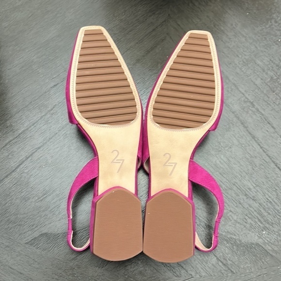 Naturalizer 27 EDIT Avrie Suede Slingback Block Heel Flats - Picture 3 of 9